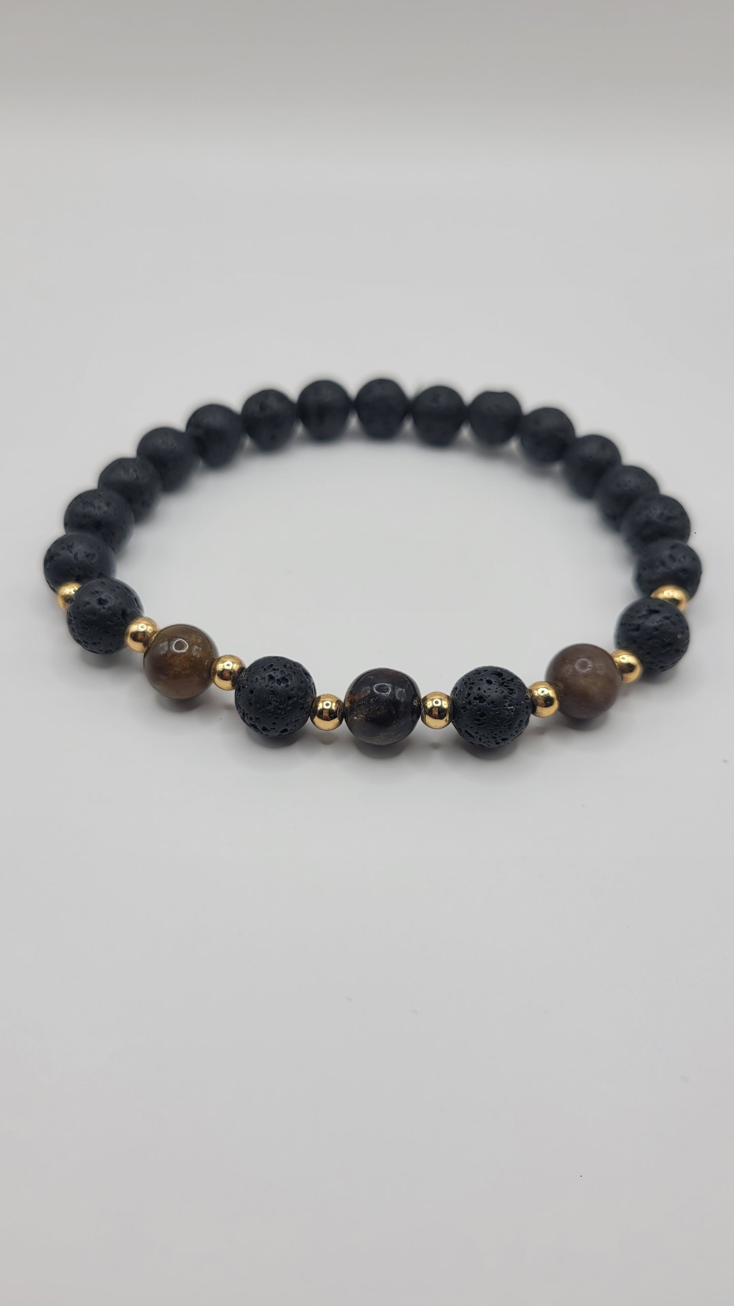 Tiger's Eye, Lava Stime with gold accents